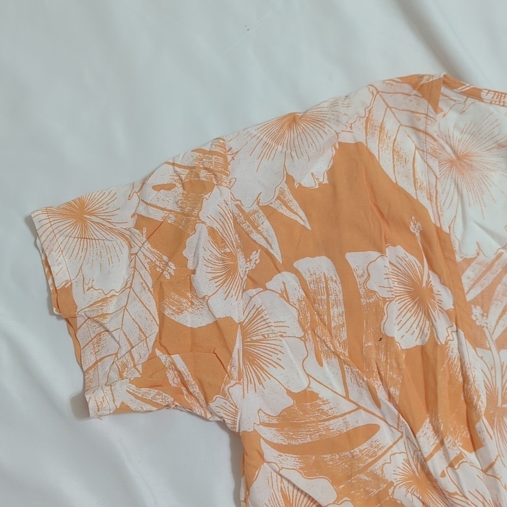 NWT ROXY Golden Shore Short Top, Color Orange/White Size S - Picture 4 of 14